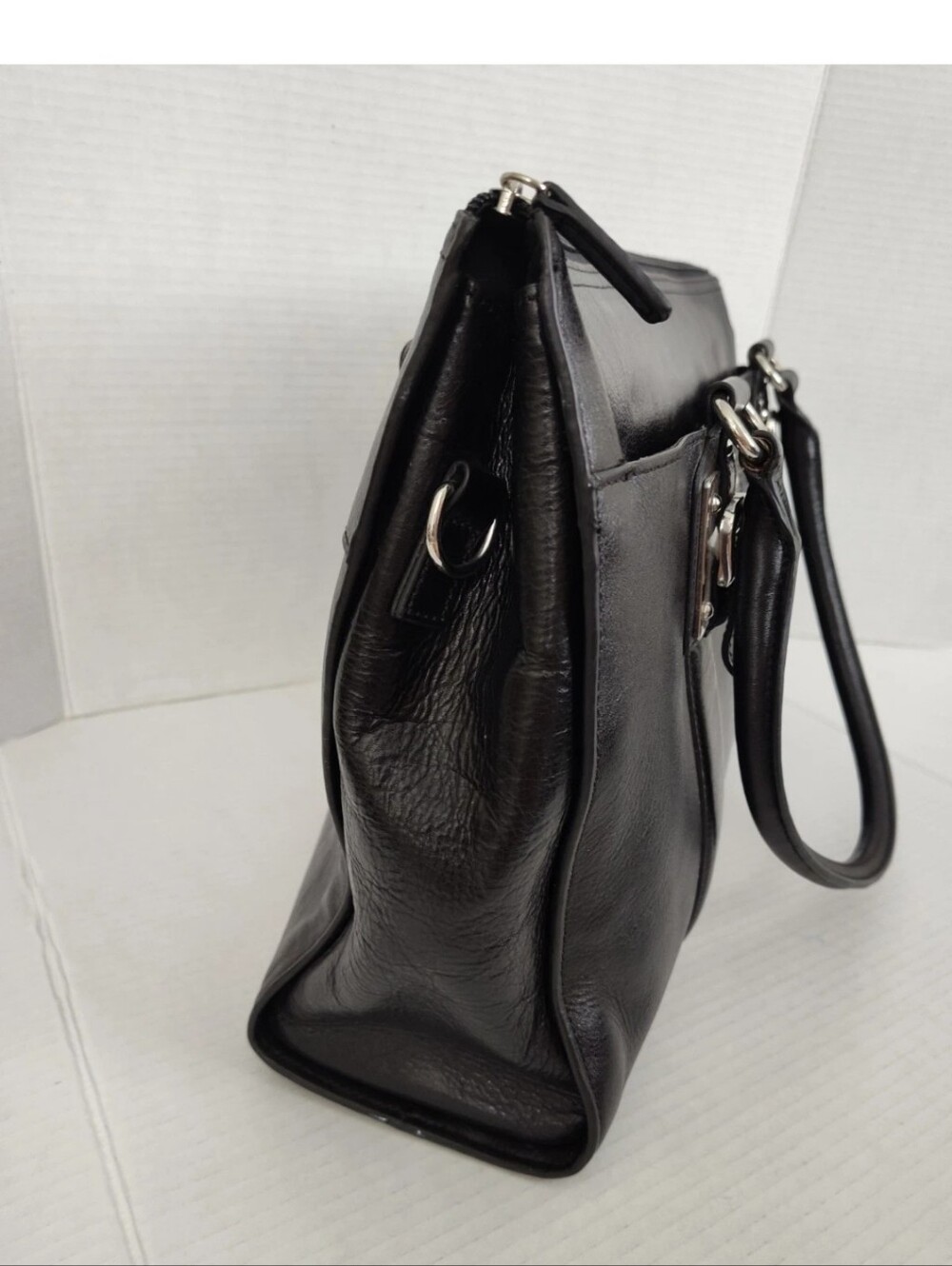 Wilsons Leather Black Laptop Briefcase Bag Business Organizer *No Shoulder Strap - Picture 8 of 11